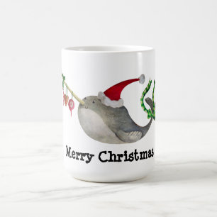 Cute KerstNarwhal Koffiemok