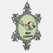 Cute KerstNarwhal Tin Sneeuwvlok Ornament (Links)