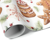 Cute kerstontbijtkoek cadeaupapier (Rol Hoek)