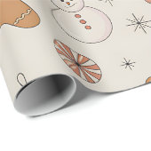 Cute kerstontbijtkoek cadeaupapier (Rol Hoek)