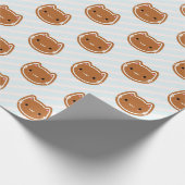 Cute kerstontbijtkoek cadeaupapier (Hoek)