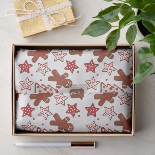 Cute kerstontbijtkoeken Cookies Pattern Tissuepapier (Geschenk)