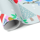 Cute Kerstoowl Patroon Cadeaupapier (Rol Hoek)