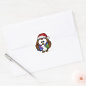 Cute Kerstoowl Vierkante Sticker (Envelop)