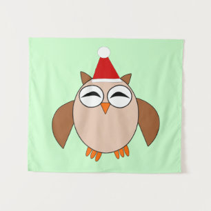 Cute Kerstoowl Wandkleed