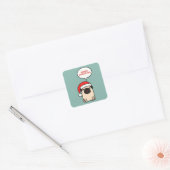 Cute Kerstpasta Vierkante Sticker (Envelop)
