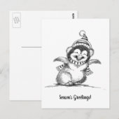 Cute Kerstpinguin, Happy Baby Bird Briefkaart (Voorkant / Achterkant)