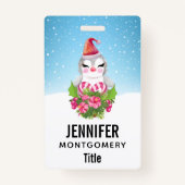 Cute Kerstpinguïn in Santa Hat Badge (Voorkant)