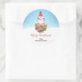 Cute Kerstpinguïn in Santa Hat Ronde Sticker (Tas)