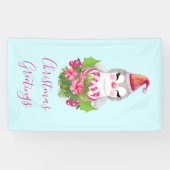 Cute Kerstpinguïn in Santa Hat Spandoek (Horizontaal)