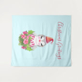 Cute Kerstpinguïn in Santa Hat Wandkleed (Voorkant (horizontaal))