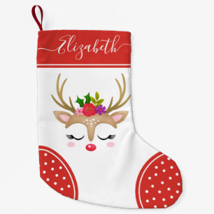 Cute Kerstrendiermonogram stoppen Kleine Kerstsok