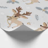 Cute Kerstrendierpatroon Cadeaupapier (Hoek)