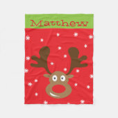 Cute Kerstrendiervlinder Fleece Deken (Voorkant)