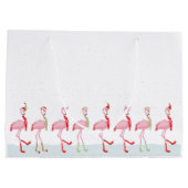 Cute Kerstroze flamingo Groot Cadeauzakje (Achterkant)