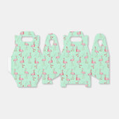 Cute kerstroze flamingo patroon bedankdoosjes (Uitgevouwen)