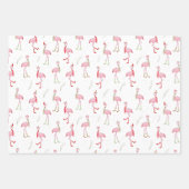 Cute kerstroze flamingo patroon inpakpapier vel (Voorkant 3)
