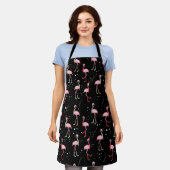 Cute kerstroze flamingo patroon schort (Gedragen)