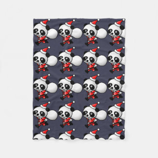 Cute KerstSanta Panda Fleece Deken