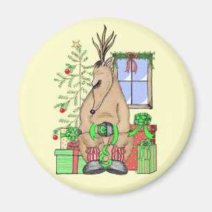 Cute kerstslaapbeker rendeveltjes magneet