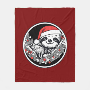 Cute Kerstsloth Dekbed Fleece Deken
