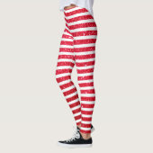 Cute kerstsnoe Cane Glitter Stripped Pattern Leggings (Links)