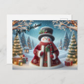 Cute Kerstsnowman Briefkaart (Voorkant / Achterkant)