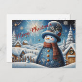 Cute Kerstsnowman Briefkaart (Voorkant / Achterkant)