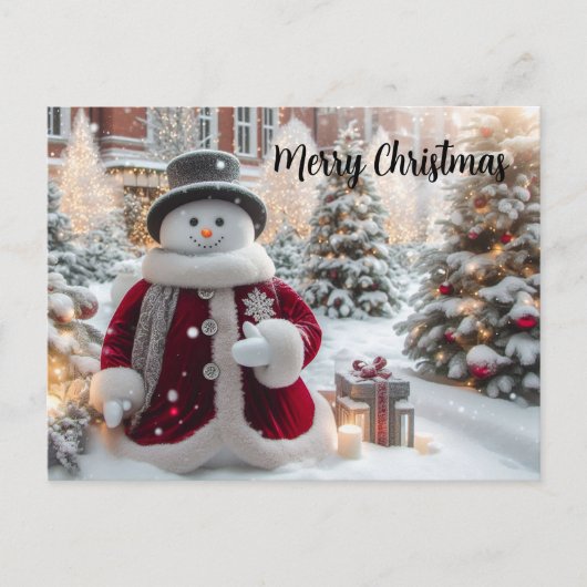 Cute Kerstsnowman Briefkaart (Voorkant)