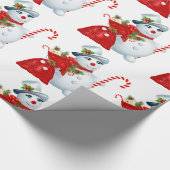 Cute Kerstsnowman Cadeaupapier (Hoek)