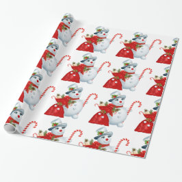 Cute Kerstsnowman Cadeaupapier