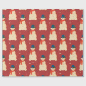 Cute Kerstsnowman Cadeaupapier (Vlak)