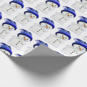 Cute Kerstsnowman Cadeaupapier (Hoek)