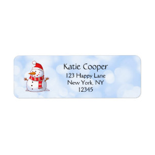 Cute Kerstsnowman Etiket
