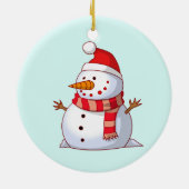 Cute Kerstsnowman Keramisch Ornament (Achterkant)