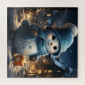 Cute Kerstsnowman Legpuzzel (Horizontaal)