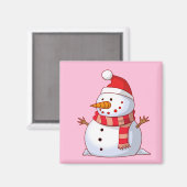 Cute Kerstsnowman Magneet (Voorkant / Achterkant)