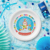 Cute Kerstsnowman Papieren Bordje (Feest)