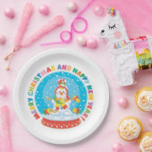 Cute Kerstsnowman Papieren Bordje (Feest)