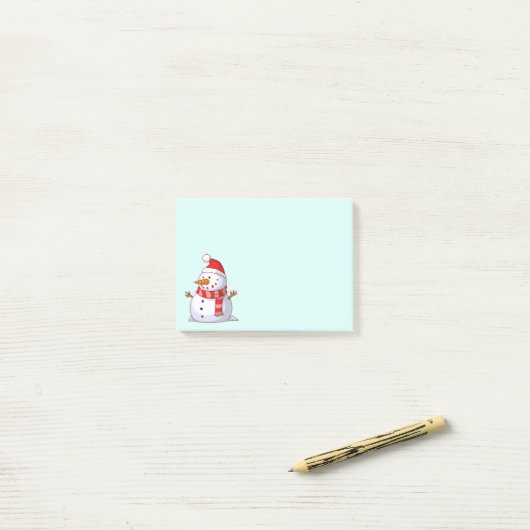 Cute Kerstsnowman Post-it® Notes (Op bureau)