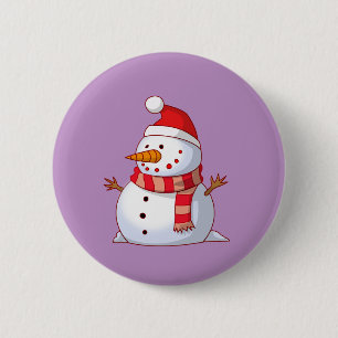 Cute Kerstsnowman Ronde Button 5,7 Cm
