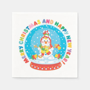 Cute Kerstsnowman Servet