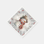 Cute Kerstsnowman Servet (Hoek)