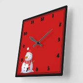 Cute Kerstsnowman Vierkante Klok (Hoek)