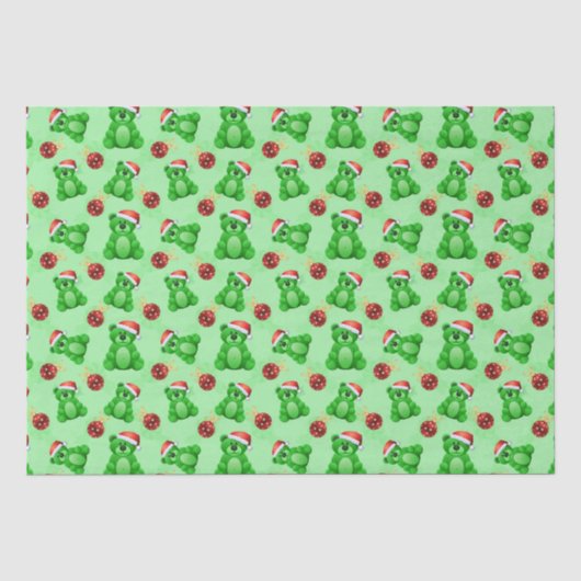 Cute KerstTeddy Bears Tissuepapier (Voorkant)