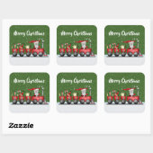 Cute kersttrein voeg bericht sticker toe (Vel)