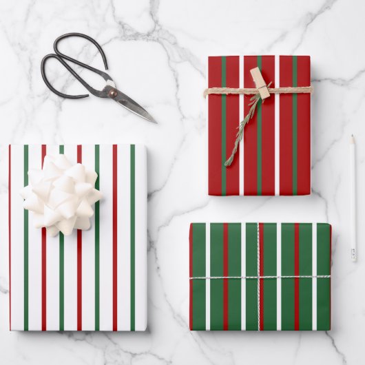 Cute kerstval Pattern Red Green White Gift Inpakpapier Vel (Voorkant)