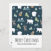 Cute Kerstwinter Animals Pattern Feestdagenkaart (Voorkant / Achterkant)