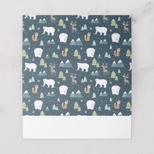 Cute Kerstwinter Animals Rustin Pattern (Buitenkant ongevouwen)