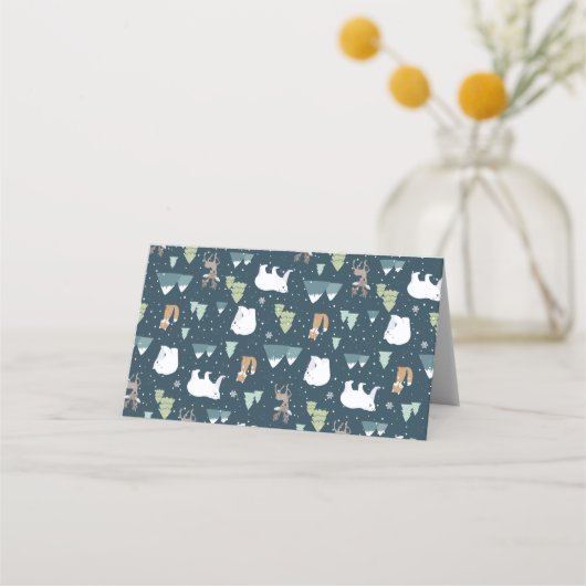 Cute Kerstwinter Animals Rustin Pattern (Achterkant)